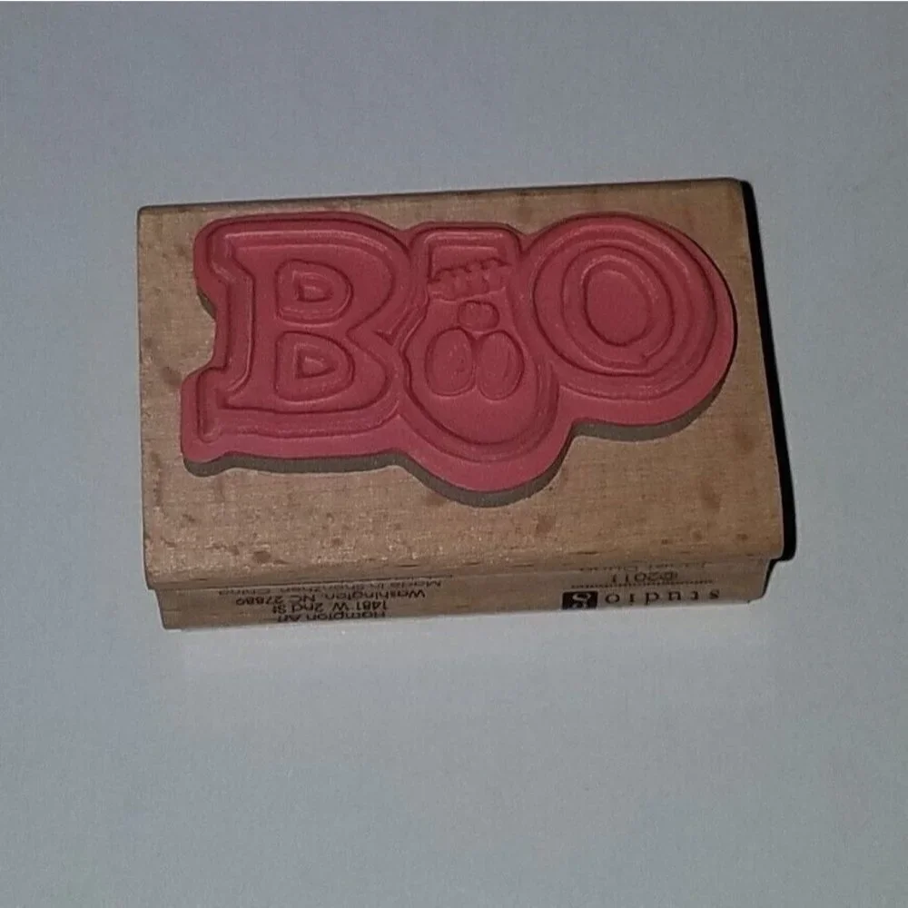 NEW BOO Halloween Skull Rubber Stamp Studio G 2011 Hampton Art NEVER USED